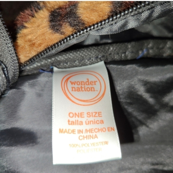 WONDER NATION Faux Fur Animal Print Large Backpack - Picture 7 of 7